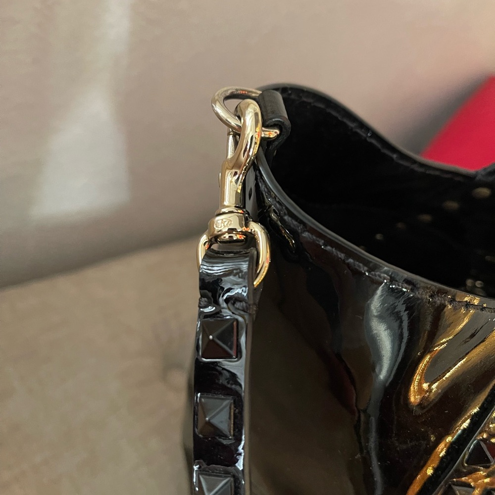 Valentino Garavani Black Studded Patent Tote - Picture 3 of 16